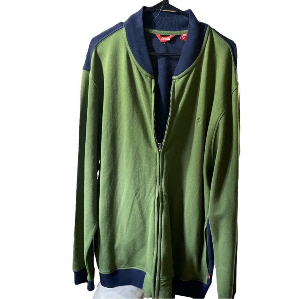 IZOD Blue & Green Athletic Jacket x XLarge 1980’s